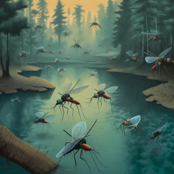 A group of mosquitoes in a river Description automatically generated with low confidence
